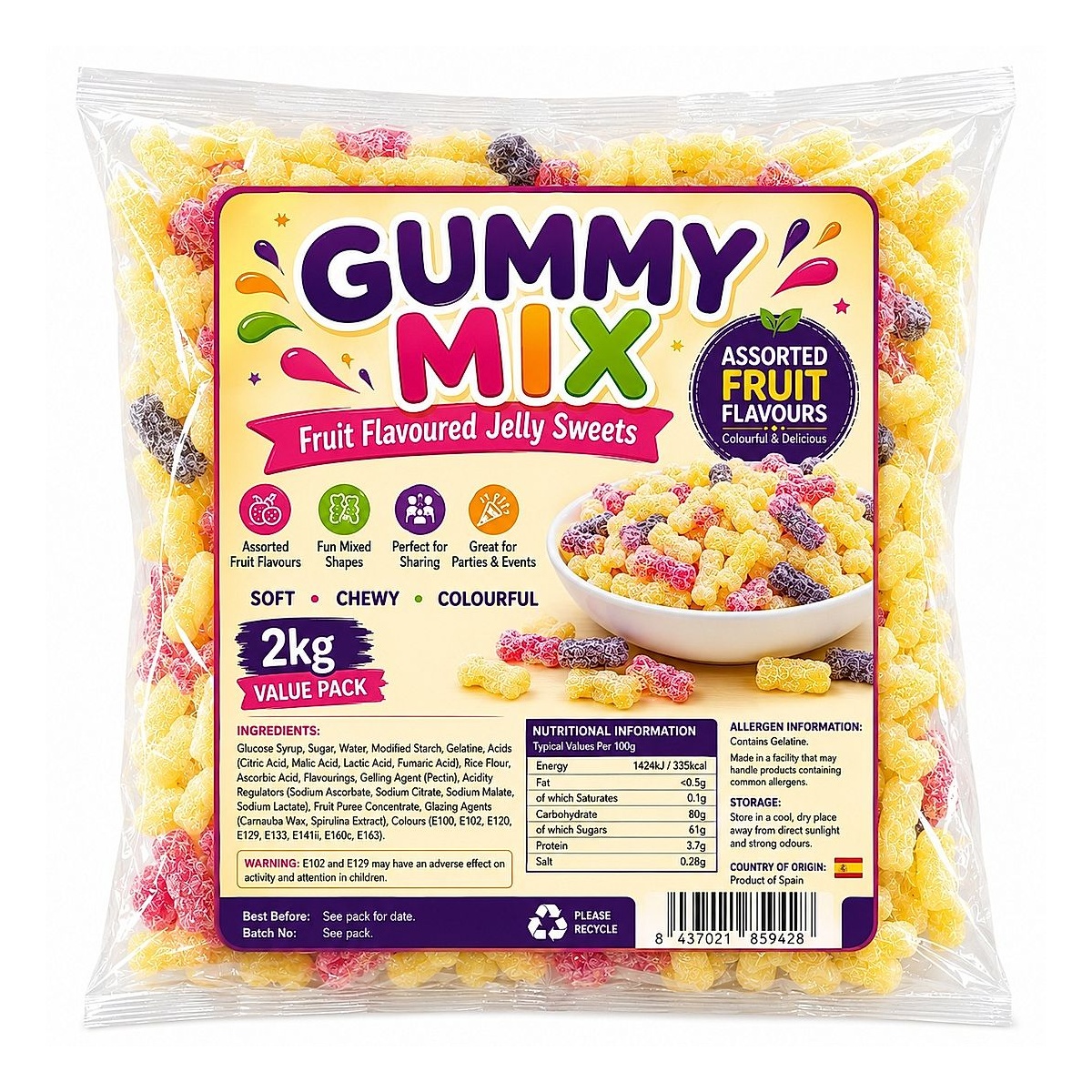 Gummy Mix Fruit Flavoured Jelly Sweets