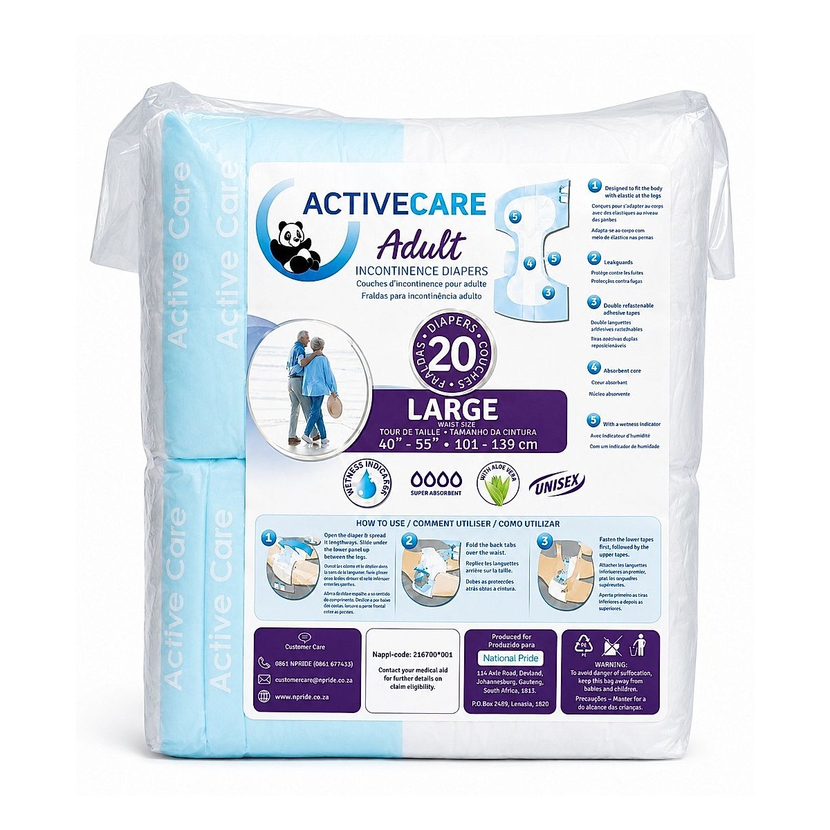 Activecare Adult Incontinence Diapers Large