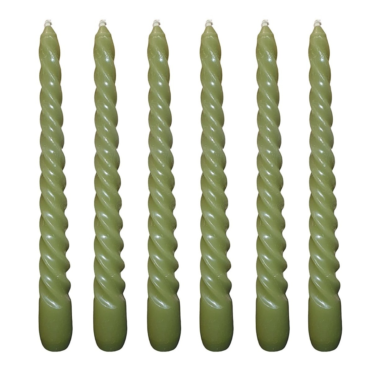 Olive Green Twisted Candles