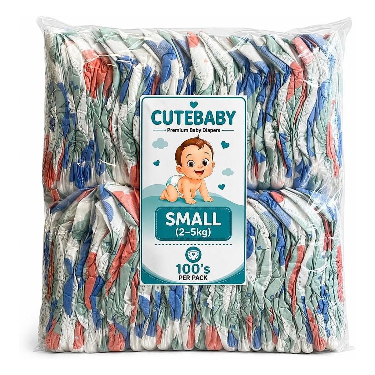 CUTEBABY Premium Baby Diapers Small 2-5kg