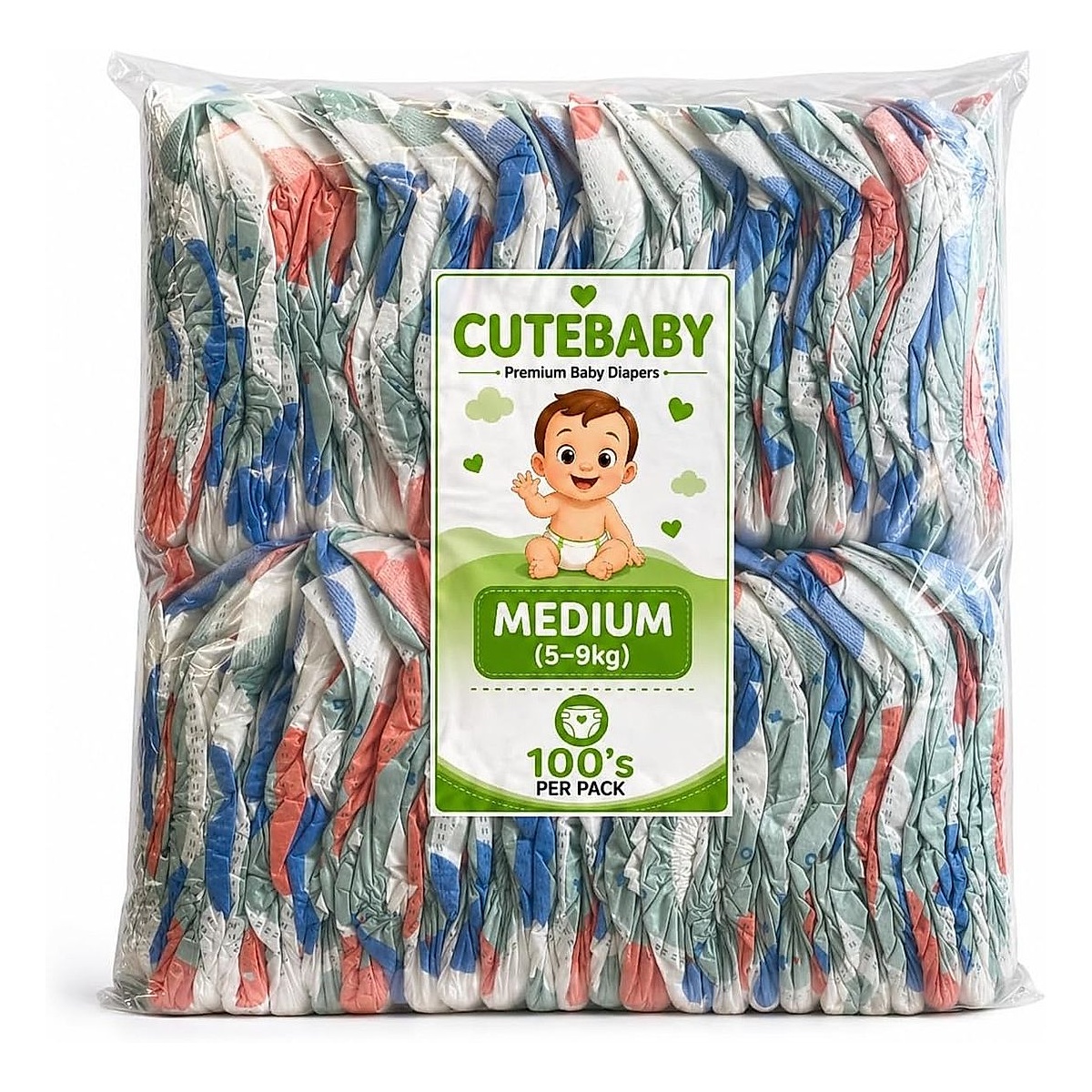 CUTEBABY Premium Baby Diapers Medium 5-9kg