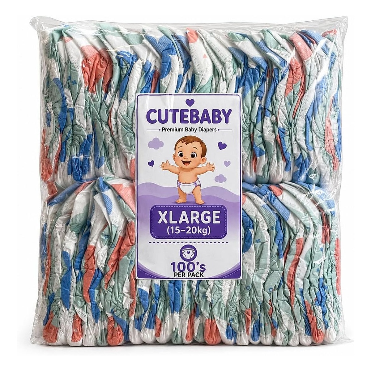 CUTEBABY Premium Baby Diapers X LARGE 15-20kg